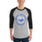 Man wearing Taylor High School Mustangs Unisex 3/4 sleeve Raglan T-shirt 214