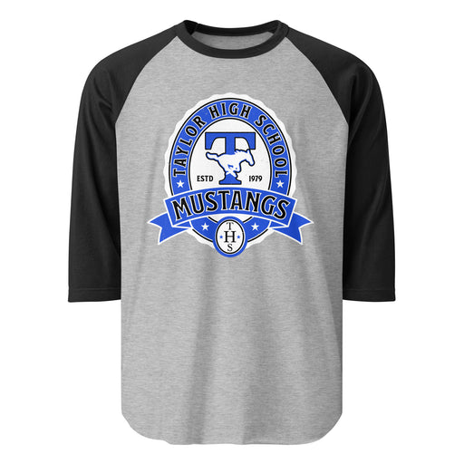 Taylor High School Mustangs Unisex 3/4 sleeve Raglan T-shirt 212