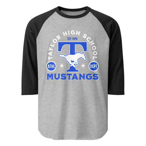 Taylor High School Mustangs Unisex 3/4 sleeve Raglan T-shirt 208