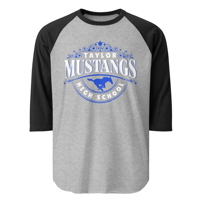 Taylor High School Mustangs Unisex 3/4 sleeve Raglan T-shirt 211