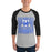 Man wearing Taylor High School Mustangs Unisex 3/4 sleeve Raglan T-shirt 206