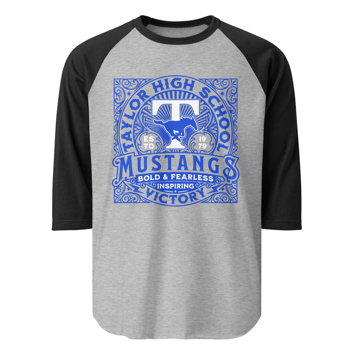 Taylor High School Mustangs Unisex 3/4 sleeve Raglan T-shirt 206