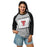 Woman wearing Tomball High School Cougars Unisex 3/4 sleeve Raglan T-shirt 223