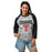 Woman wearing Tomball High School Cougars Unisex 3/4 sleeve Raglan T-shirt 204