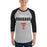 Man wearing Tomball High School Cougars Unisex 3/4 sleeve Raglan T-shirt 024