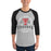 Man wearing Tomball High School Cougars Unisex 3/4 sleeve Raglan T-shirt 206
