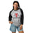Woman wearing Tomball High School Cougars Unisex 3/4 sleeve Raglan T-shirt 206