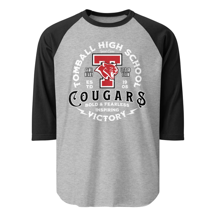 Tomball High School Cougars Unisex 3/4 sleeve Raglan T-shirt 206