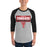 Man wearing Tomball High School Cougars Unisex 3/4 sleeve Raglan T-shirt 049