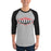Man wearing Tomball High School Cougars Unisex 3/4 sleeve Raglan T-shirt 009