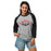 Woman wearing Tomball High School Cougars Unisex 3/4 sleeve Raglan T-shirt 009