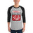 Man wearing Tomball High School Cougars Unisex 3/4 sleeve Raglan T-shirt 001
