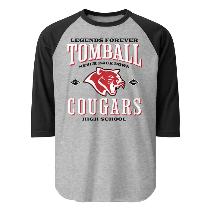 Tomball High School Cougars Unisex 3/4 sleeve Raglan T-shirt 230