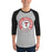 Man wearing Tomball High School Cougars Unisex 3/4 sleeve Raglan T-shirt 220