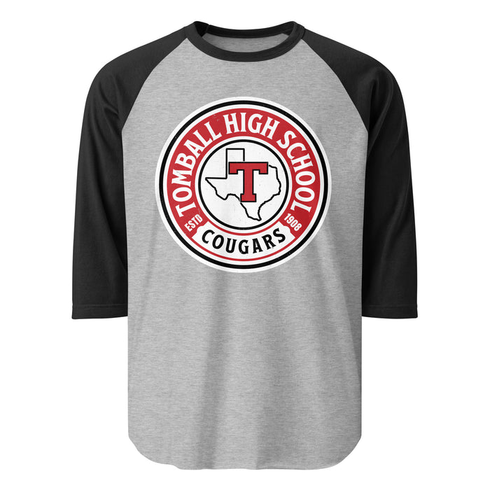 Tomball High School Cougars Unisex 3/4 sleeve Raglan T-shirt 220