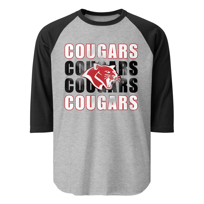 Tomball High School Cougars Unisex 3/4 sleeve Raglan T-shirt 233