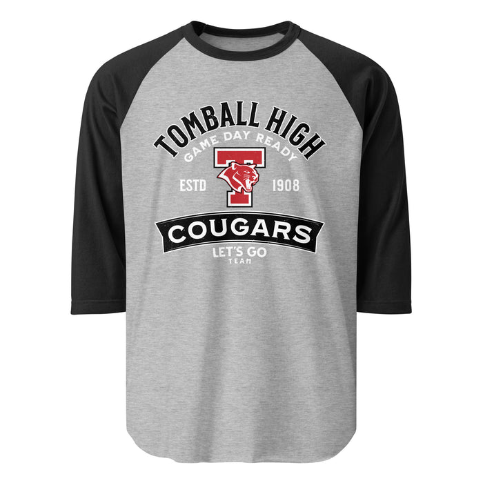 Tomball High School Cougars Unisex 3/4 sleeve Raglan T-shirt 221