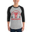 Man wearing Tomball High School Cougars Unisex 3/4 sleeve Raglan T-shirt 208