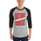 Man wearing Tomball High School Cougars Unisex 3/4 sleeve Raglan T-shirt 241
