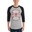 Man wearing Tomball High School Cougars Unisex 3/4 sleeve Raglan T-shirt 207