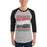 Man wearing Tomball High School Cougars Unisex 3/4 sleeve Raglan T-shirt 227