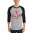 Man wearing Tomball High School Cougars Unisex 3/4 sleeve Raglan T-shirt 202