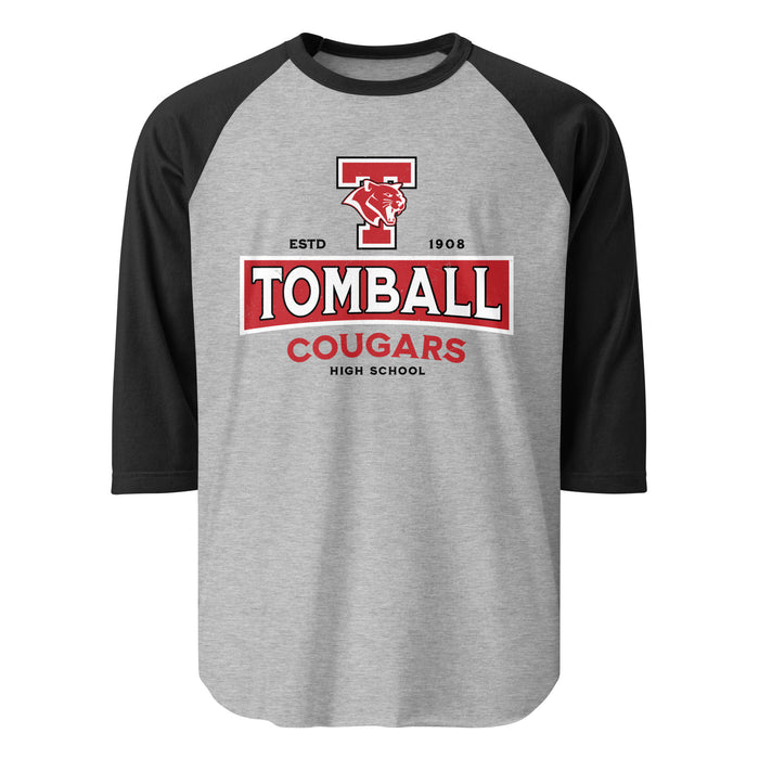 Tomball High School Cougars Unisex 3/4 sleeve Raglan T-shirt 202