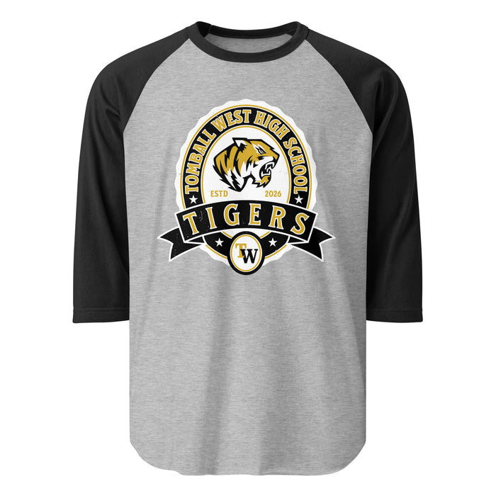 Tomball West High School Tigers Unisex 3/4 sleeve Raglan T-shirt 212