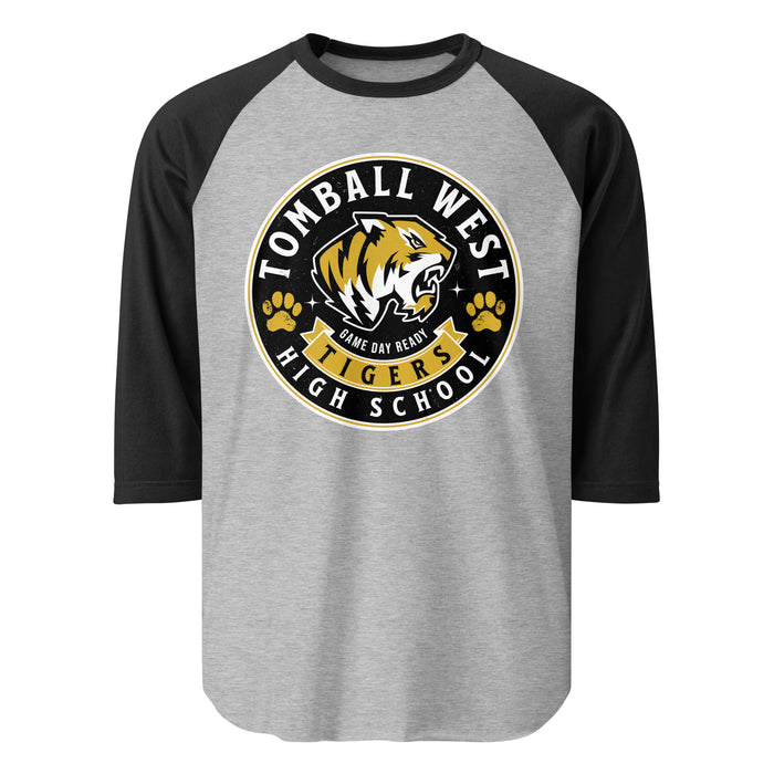 Tomball West High School Tigers Unisex 3/4 sleeve Raglan T-shirt 215