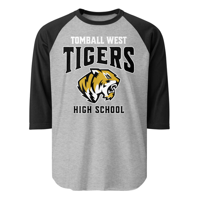 Tomball West High School Tigers Unisex 3/4 sleeve Raglan T-shirt 213
