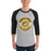 Man wearing Tomball West High School Tigers Unisex 3/4 sleeve Raglan T-shirt 203