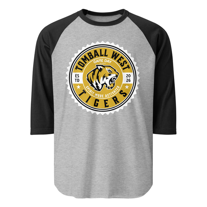 Tomball West High School Tigers Unisex 3/4 sleeve Raglan T-shirt 203