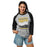 Female wearing Tomball West High School Tigers Unisex 3/4 sleeve Raglan T-shirt 227