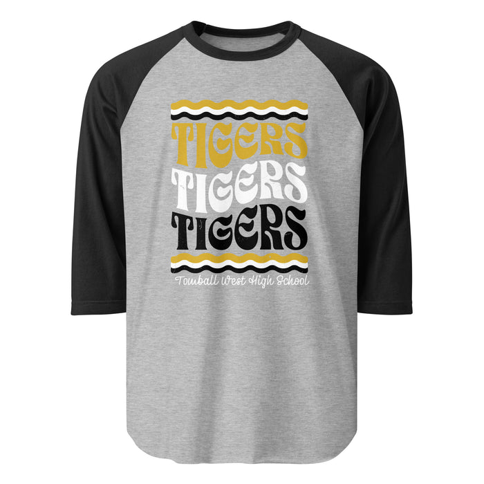 Tomball West High School Tigers Unisex 3/4 sleeve Raglan T-shirt 227