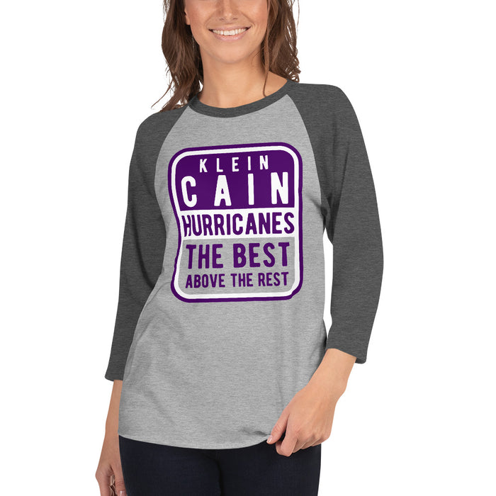 Klein Cain High School Hurricanes Unisex 3/4 Sleeve Raglan T-shirt 01