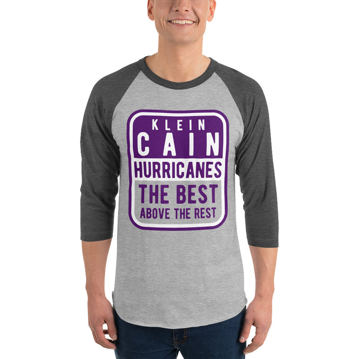 Klein Cain High School Hurricanes Unisex 3/4 Sleeve Raglan T-shirt 01