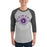 Man wearing a Klein Cain High School Hurricanes Unisex 3/4 Sleeve Raglan T-shirt 19