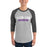 Man wearing a Klein Cain High School Hurricanes Unisex 3/4 Sleeve Raglan T-shirt 21