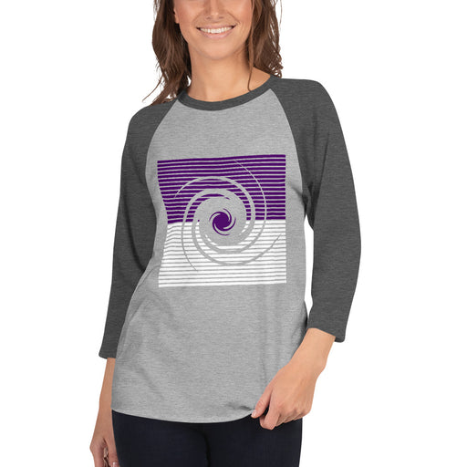 Woman wearing a Klein Cain High School Hurricanes Unisex 3/4 Sleeve Raglan T-shirt 27