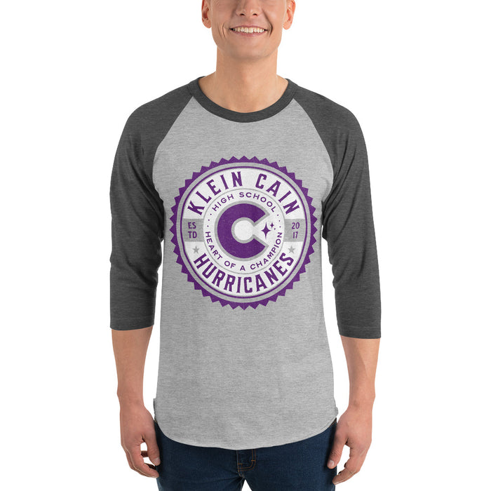 Klein Cain High School Hurricanes Unisex 3/4 Sleeve Raglan T-shirt 215