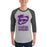 Man wearing a Klein Cain High School Hurricanes Unisex 3/4 Sleeve Raglan T-shirt 230