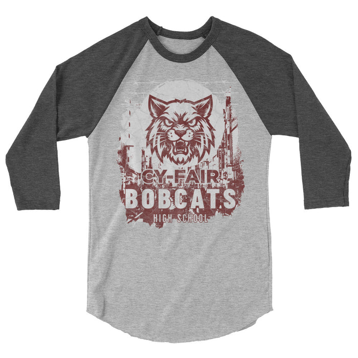 Cy-Fair High School Bobcats Unisex 3/4 sleeve Raglan T-shirt 202