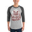 Man wearing Cy-Fair High School Bobcats Unisex 3/4 sleeve Raglan T-shirt 202