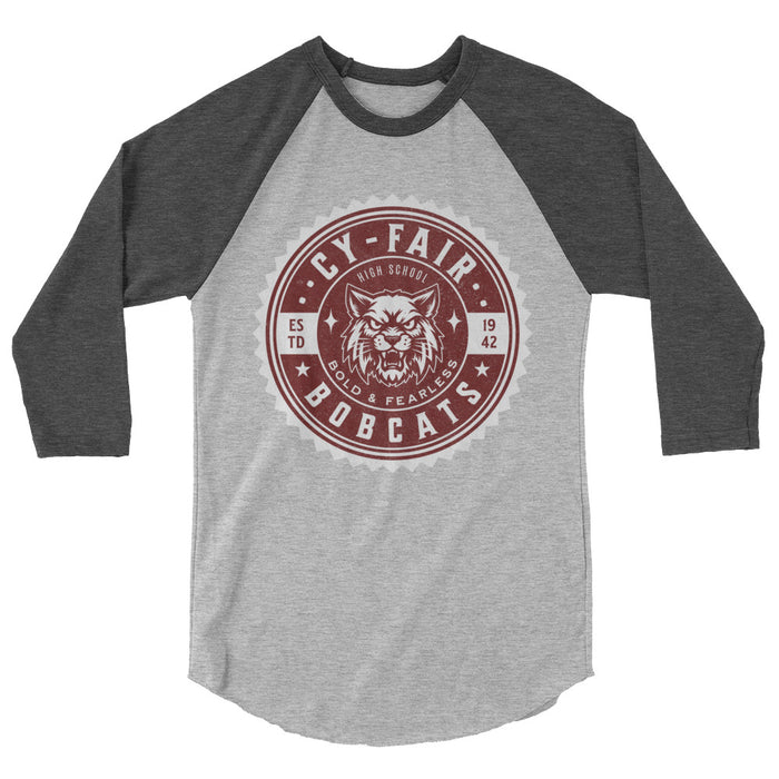 Cy-Fair High School Bobcats Unisex 3/4 sleeve Raglan T-shirt 203