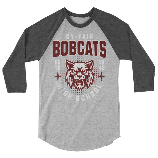 Cy-Fair High School Bobcats Unisex 3/4 sleeve Raglan T-shirt 204