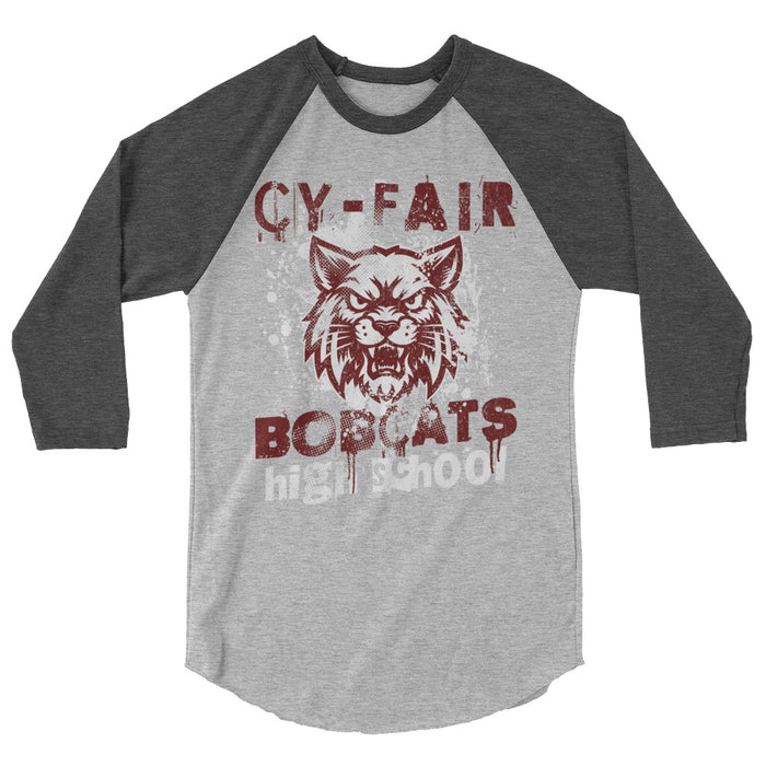 Cy-Fair High School Bobcats Unisex 3/4 sleeve Raglan T-shirt 205