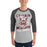 Man wearing Cy-Fair High School Bobcats Unisex 3/4 sleeve Raglan T-shirt 205