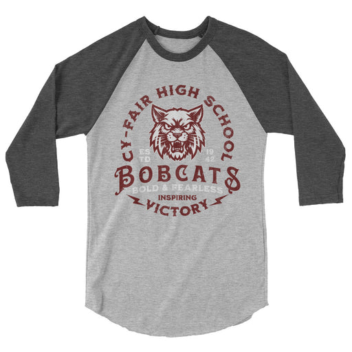 Cy-Fair High School Bobcats Unisex 3/4 sleeve Raglan T-shirt 206