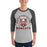 Man wearing Cy-Fair High School Bobcats Unisex 3/4 sleeve Raglan T-shirt 208