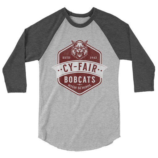 Cy-Fair High School Bobcats Unisex 3/4 sleeve Raglan T-shirt 209